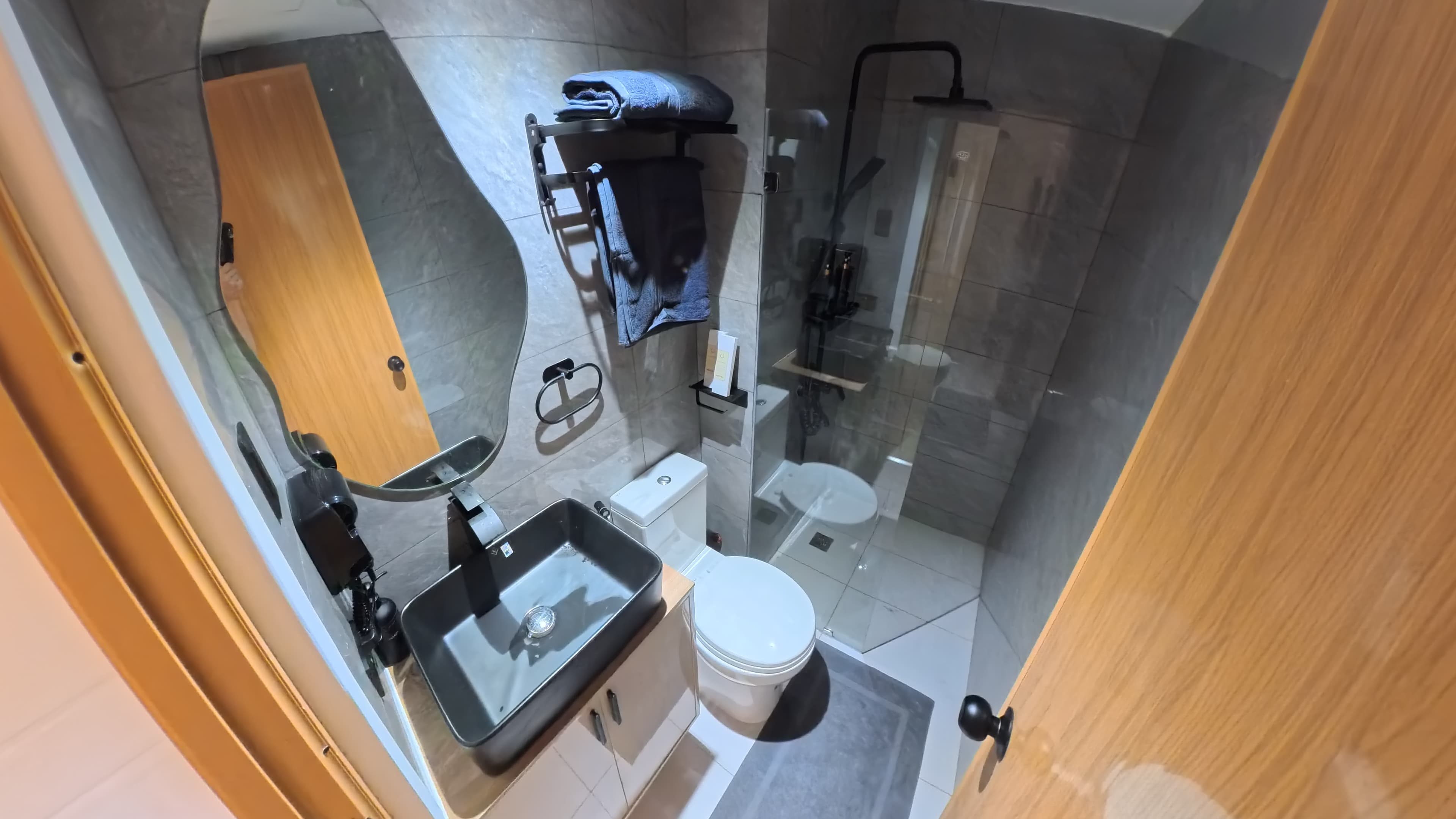 Bathroom and entry view inside Azure Citrine Suite - Bahamas 522
